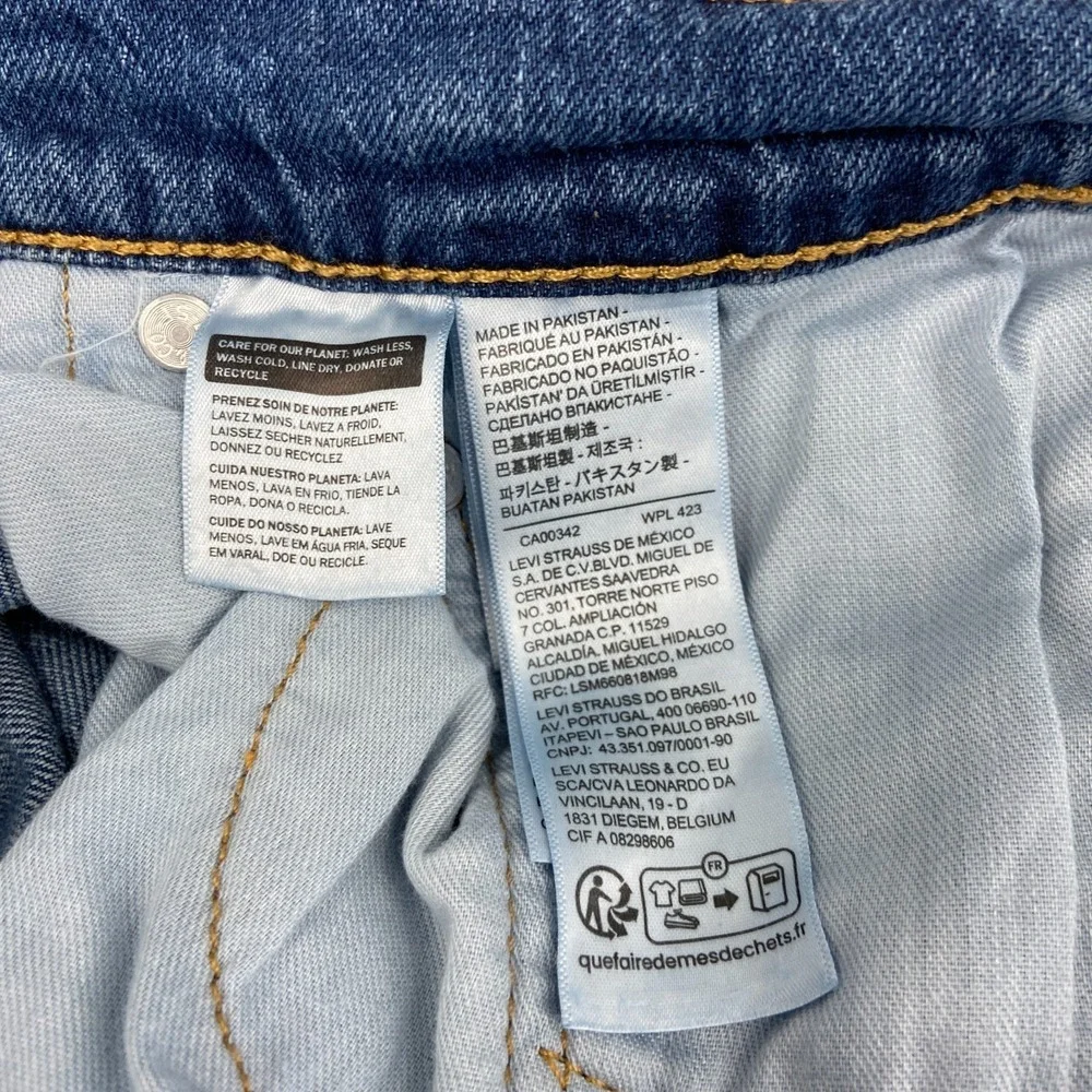 Levi's 505 Regular Fit‎ Jeans Mens 34x32 Blue Denim Casual Mid Rise Straight Leg